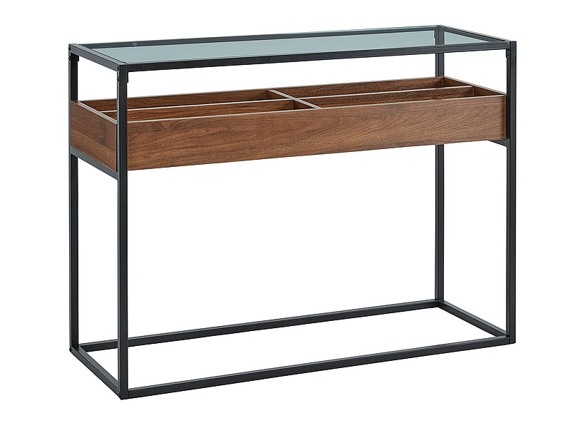 Masuta de Cafea Harmony C Transparent + Nuc/Negru 110X40X80cm