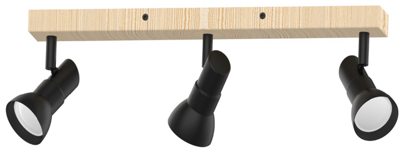 Plafoniera Zuma Line 3xGU10 Negru Mat / Lemn
