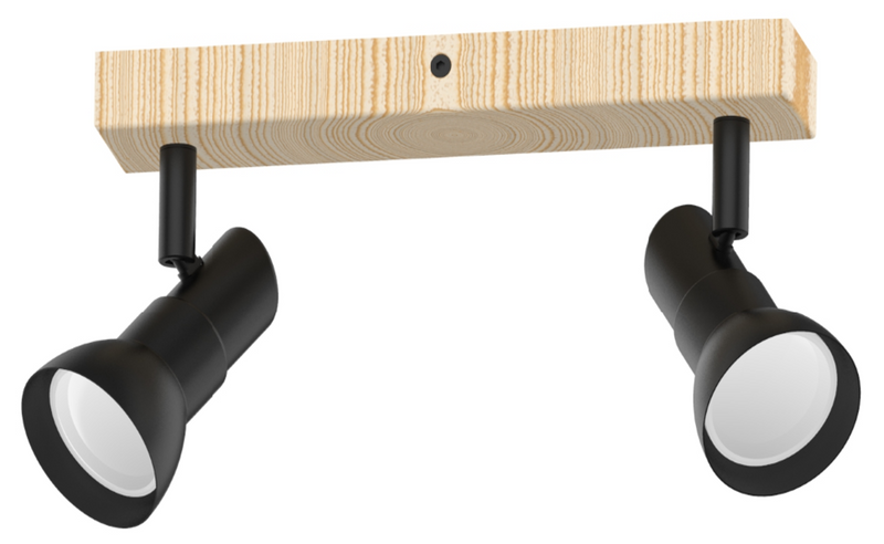 Plafoniera Zuma Line 2xGU10 Negru Mat / Lemn