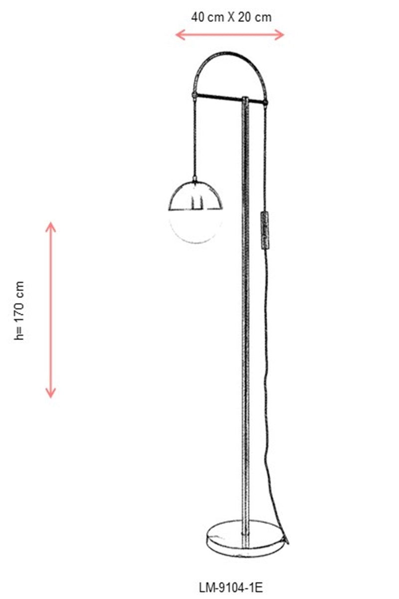 Lampadar living Avonni Antic, 1XE27, LM-9104-1E - AsiHome