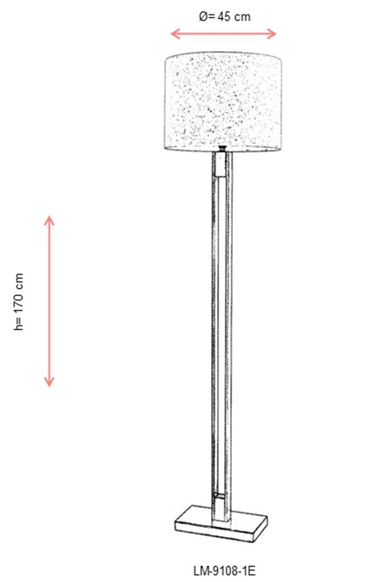 Lampadar living Avonni Antic, 1XE27, LM-9108-1E - AsiHome