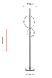 Lampadar living Avonni Negru , 4XE14, LM-9113-2BSY - AsiHome