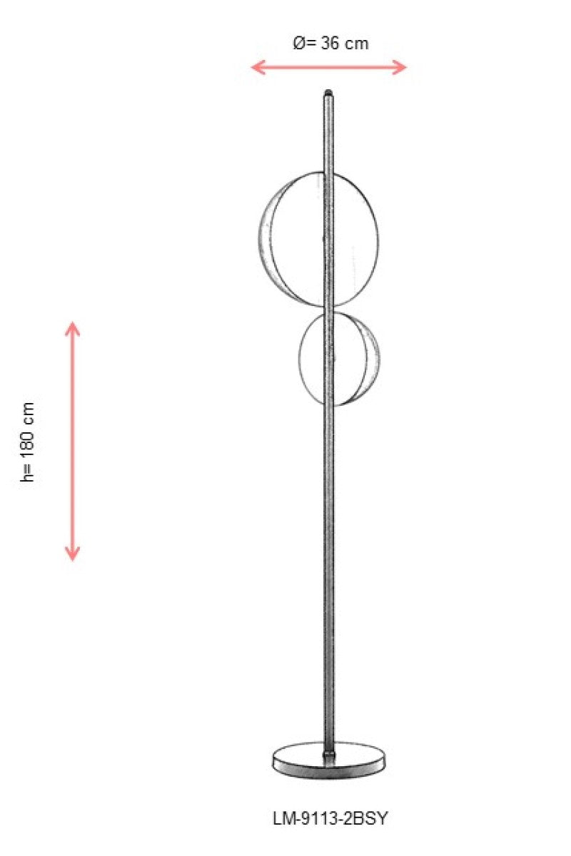 Lampadar living Avonni Negru , 4XE14, LM-9113-2BSY - AsiHome
