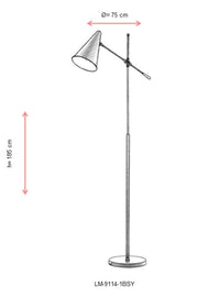 Lampadar living Avonni Negru , 1XE27, LM-9114-1BSY - AsiHome