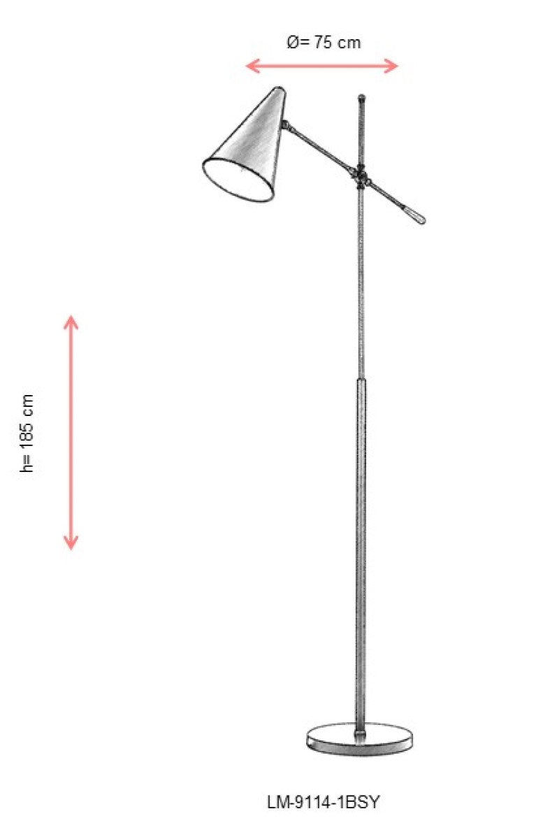 Lampadar living Avonni Negru , 1XE27, LM-9114-1BSY - AsiHome