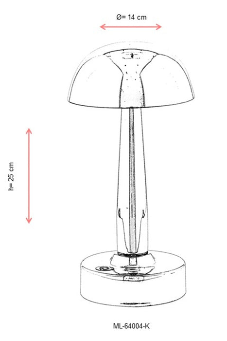 Lampa portabila Avonni Crom , 1XLED, ML-64004-K