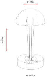 Lampa portabila Avonni Nichel Satinat, 1XLED, ML-64004-N - AsiHome