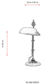 Lampa de birou Avonni Antic, 1XE27, ML-9063-GREEN - AsiHome