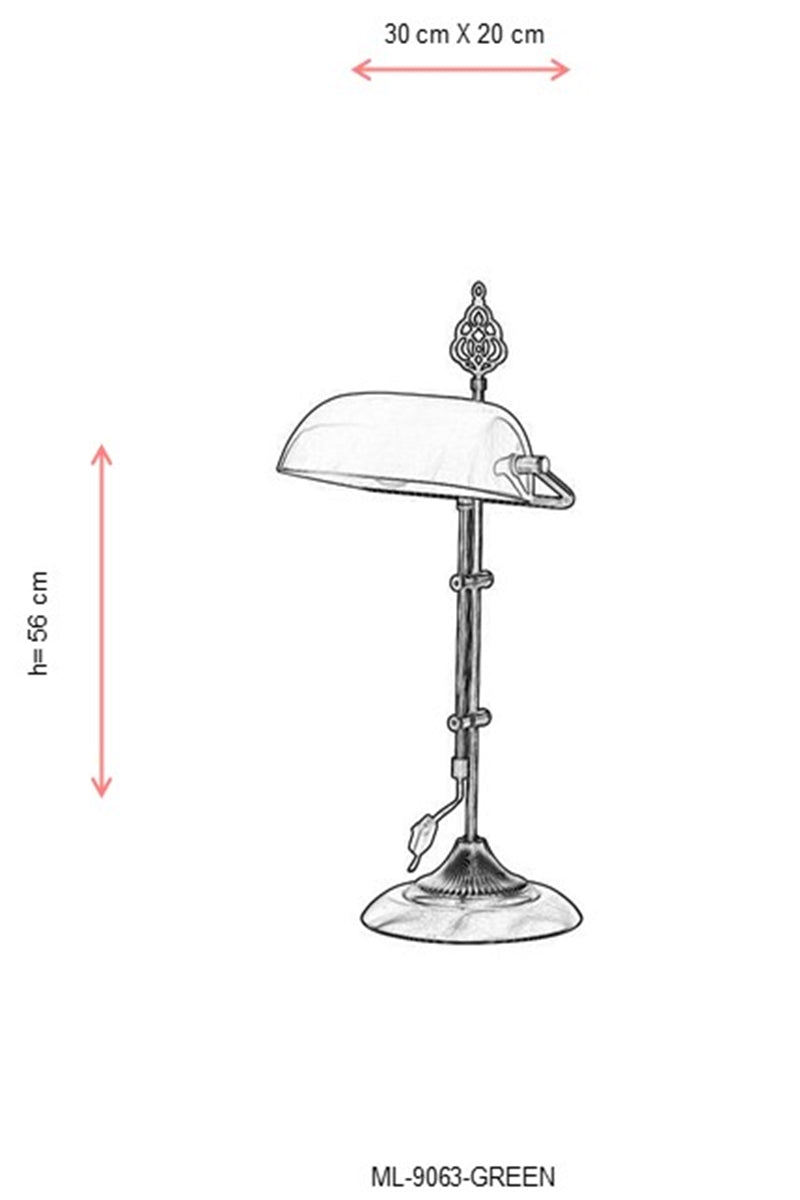 Lampa de birou Avonni Antic, 1XE27, ML-9063-GREEN - AsiHome