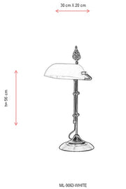 Lampa de birou Avonni Antic, 1XE27, ML-9063-WHITE - AsiHome