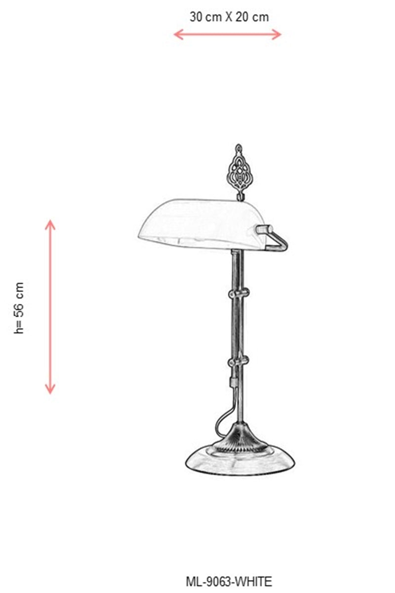 Lampa de birou Avonni Antic, 1XE27, ML-9063-WHITE - AsiHome
