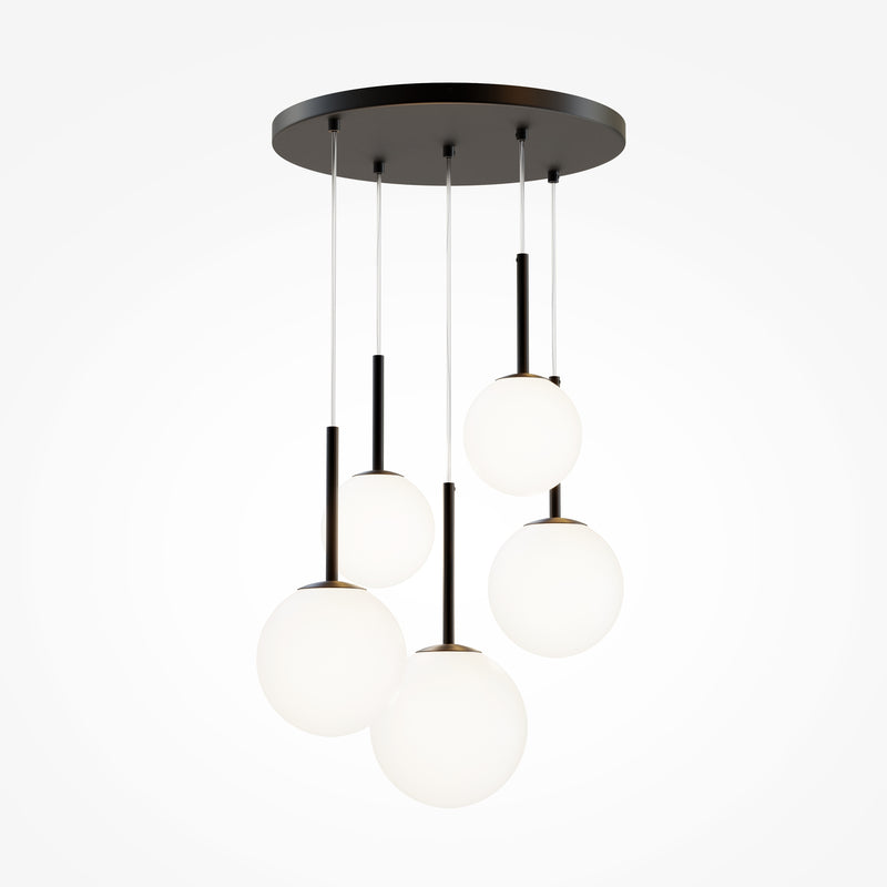 Lustra Living Maytoni Modern Basic form Negru mat, 5XE14, MOD321PL-05B - AsiHome