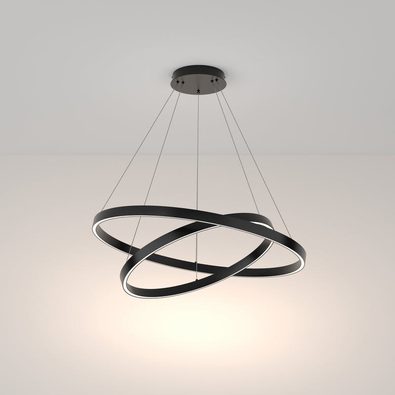 Lustra LED Maytoni Modern Rim Negru 2, MOD058PL-L74B4K - AsiHome