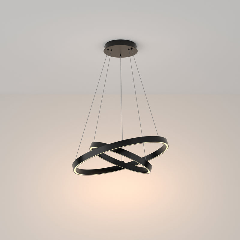 Lustra LED Maytoni Modern Rim Negru , MOD058PL-L55B3K - AsiHome